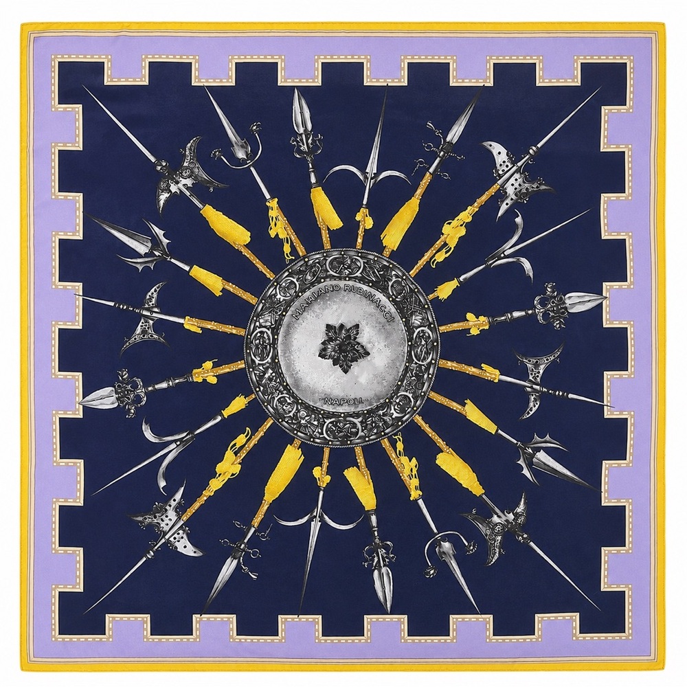 Mariano Rubinacci Silk Pocket Square | Heritage Collection Cavalry in Arms